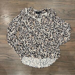 Anthropologie Maeve Blouse Button Down Leopard Print Size 8